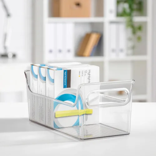 Miniatura 6 de iDesign - Organizador de condimentos de plástico con asas para nevera, transparente, fabricado en Estados Unidos