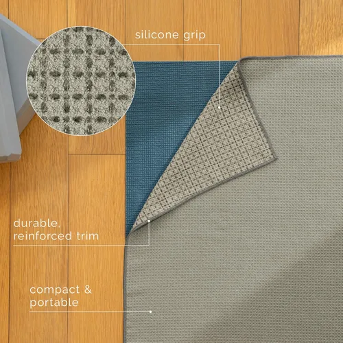 Miniatura 2 de S&T INC. Toalla para esterilla de yoga con agarre antideslizante, agarre de silicona mejorado, suave y absorbente para gimnasio, pilates y yoga