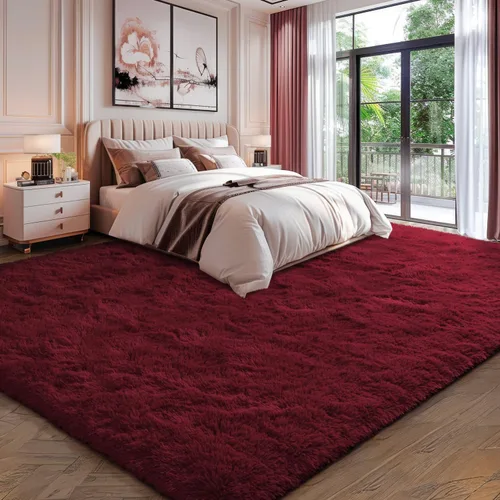 Miniatura 109 de EVOIONOS - Alfombra redonda gris para dormitorio, 5x5 pies; alfombras circulares suaves y esponjosas para sala de estar, alfombras de felpa peludas