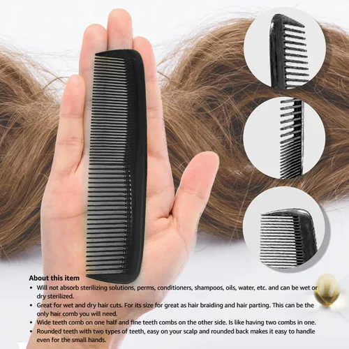 Miniatura 3 de Soft 'N Style Cuidado del cabello, 4 paquetes de peines irrompibles - peine para hombres/peine de dientes finos/peines para cabello