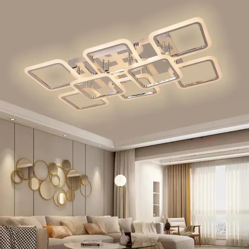 Miniatura 24 de Lámpara LED de techo regulable, 5 luces de techo de 23 pulgadas, montaje empotrado, lámpara de 80 W para sala de estar, dormitorio, cocina