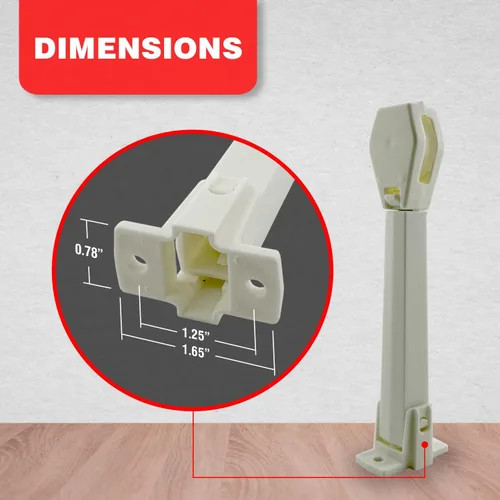 Miniatura 5 de Amazing Drapery Hardware Tensor de cable con resorte para bucles de cable, marfil, montaje en pared o piso, 1 paquete