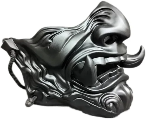Miniatura 2 de Máscara japonesa de Hannya, demonio, oni, samurái, kabuki, prajna, demonio, máscara de media cara, cosplay, máscara facial de Prajna de demonio