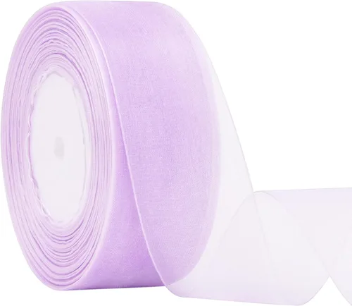 Miniatura 9 de Hapeper Cinta de organza transparente de 1-1/2 pulgadas, 50 yardas/rollo (Azul Lago)