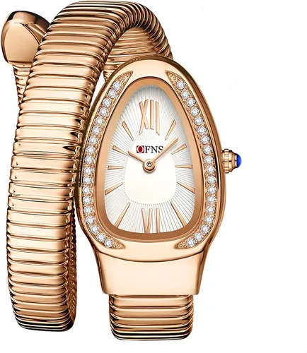 Miniatura 12 de OFNS Relojes de Serpiente para Mujeres Reloj de Pulsera Tipo Brazalete de Lujo con Forma de Serpiente con Diamantes de Cuarzo Esfera con Números
