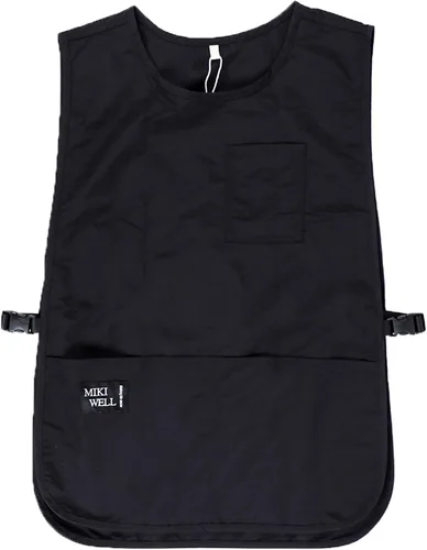 Miniatura 2 de Delantal impermeable unisex de trabajo con 4 bolsillos, delantal tipo faja, ultraligero, para chef y camarero, overol de trabajo Negro