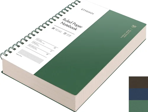 Miniatura 15 de EMSHOI Cuaderno de espiral A4 con rayas universitarias, 11.2" X 8.27", 300 páginas/150 hojas, páginas perforadas fáciles de rasgar, papel grueso