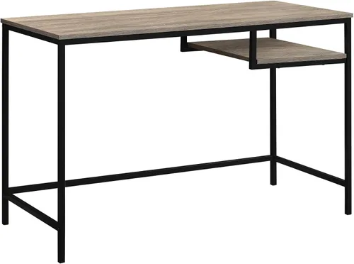 Miniatura 6 de Monarch Specialties Mesa contemporánea para laptop con estante para el hogar y la oficina, patas de metal, 48 pulgadas de largo, capuchino