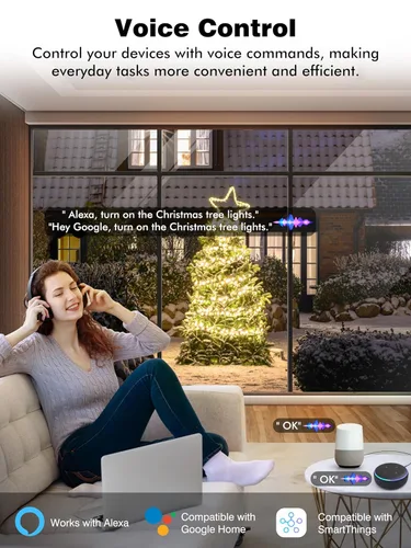Miniatura 6 de EIGHTREE Enchufe inteligente para exteriores impermeable IP44, enchufe de salida inteligente con 2 salidas controladas independientemente
