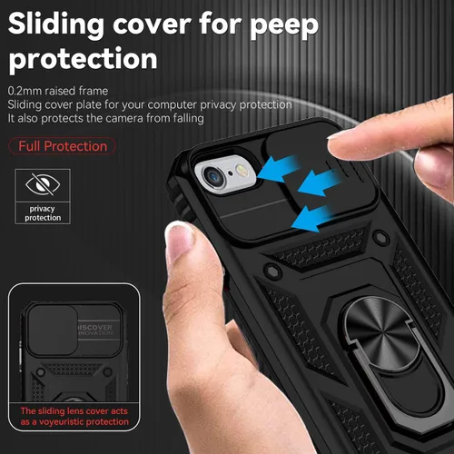 Miniatura 4 de Funda para iPhone SE (3ª y 2ª generación 2022/2020) y iPhone 8/7/6 con cubierta para lente de cámara, protector de pantalla HD, protección contra