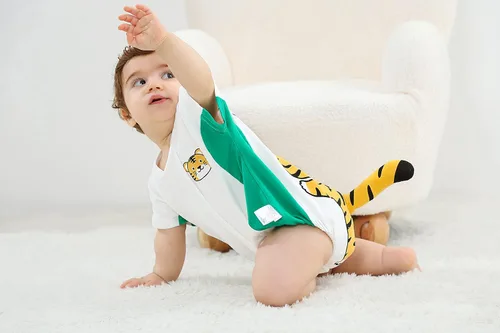 Miniatura 6 de TONWHAR Body unisex de algodón para bebé, de manga corta, para bebés, niños y niñas, overol de animales para verano