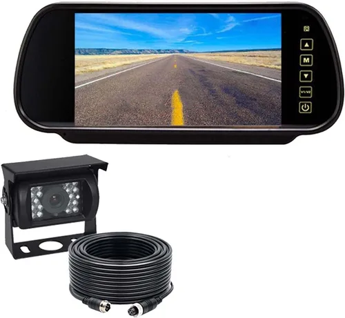 Pantalla de monitor de visión trasera TFT de 7 pulgadas para cámara de respaldo de estacionamiento, monitor de cámara de respaldo para automóvil,