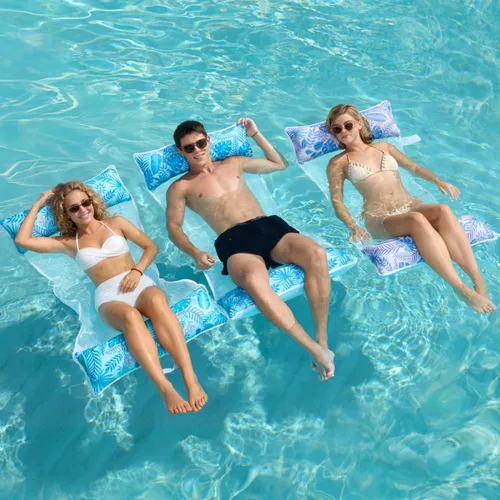 Sloosh Paquete de 3 hamacas inflables para piscina, hamacas de agua, accesorios multiusos para piscina (silla, silla, hamaca, flotador) para