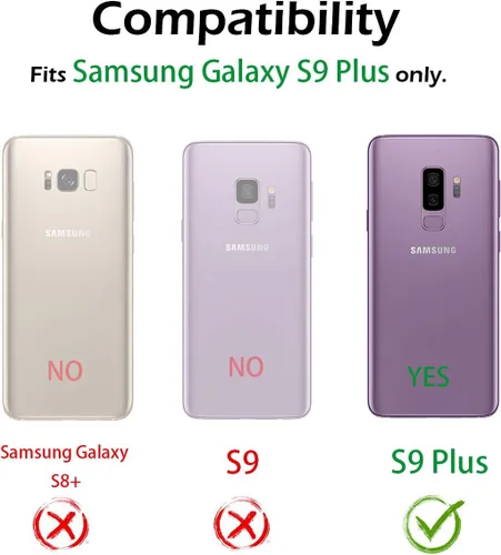 Miniatura 8 de Dexnor Funda para Galaxy S9+ Plus con protector de pantalla transparente de grado militar, resistente 360, cuerpo completo, a prueba de golpes