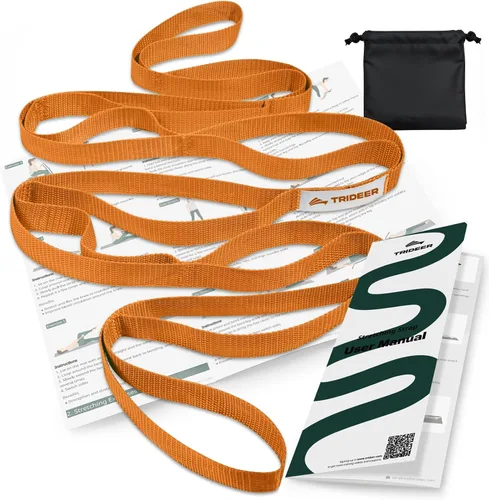 Miniatura 9 de Trideer Stretching Strap with Loops & Leg Lifter, Non-Elastic PT-Style Physical Therapy Strap for Knee Replacement Rehab, Hamstring, Calf & Back