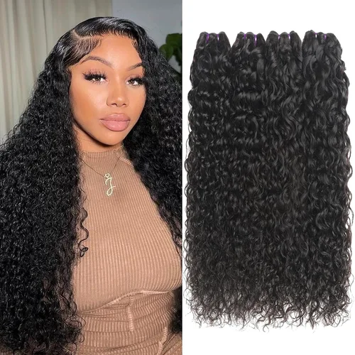 Miniatura 10 de Beauty Queen 16A Paquetes de Cabello Crudo Ondas de Agua 14 16 18 Pulgadas 3 Paquetes 100% Cabello Virgen Brasileño Sin Procesar Paquetes Tejidos