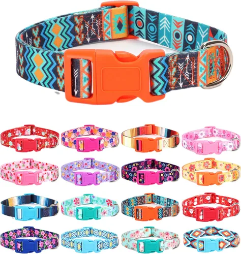 Miniatura 23 de Collares de Navidad para perros pequeños, lindos collares suaves y ajustables para perros y niñas, S 22. Estilo navideño