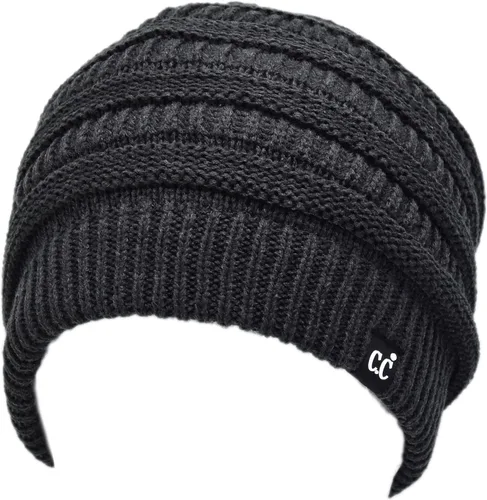 Miniatura 47 de C.C Winter Oversized Beanie Hat with Fuzzy Lining – Thick Knit Thermal Beanie for Cold Weather, Soft Warm Fleece Lined Cap