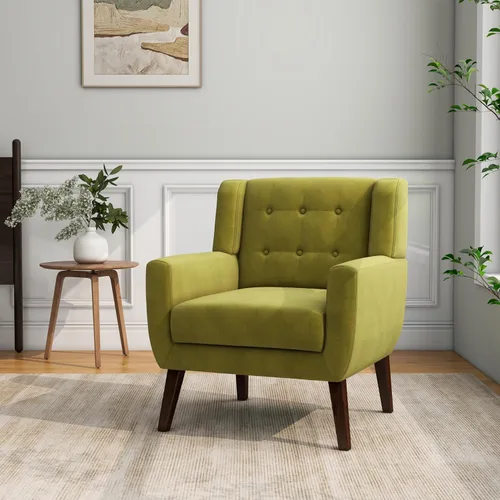 Miniatura 14 de Silla decorativa, sillas de tela moderna de mediados de siglo con brazos para sala de estar, cómodo sillón tapizado para dormitorio, sala de espera