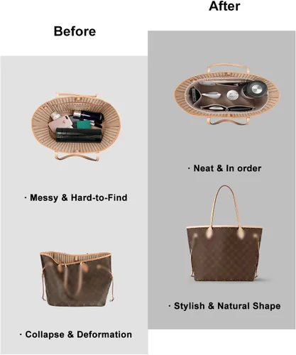 Miniatura 7 de ETTP Organizador de bolso para bolsos, inserto organizador de bolsa de fieltro, organizador de bolso, compatible con Neverful Speedy y más, 6