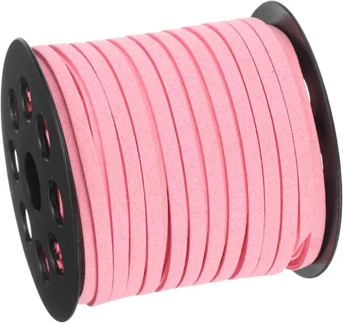 Miniatura 18 de uxcell Cordón de gamuza, 49.21 yardas, 0.197 in, cuerda plana de hilo de cuero para bolso, bolso, cordones de zapatos, manualidades, fabricación