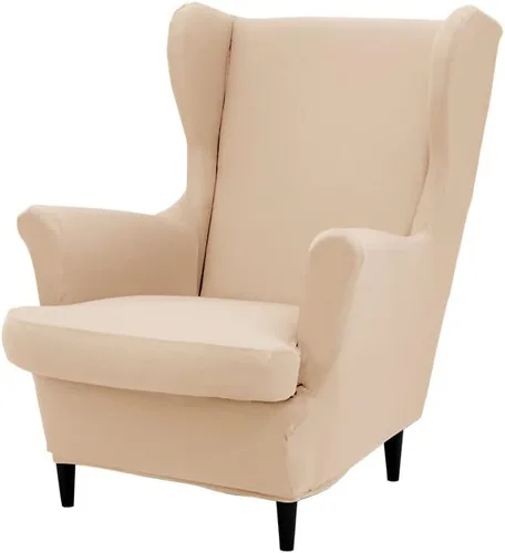 Miniatura 27 de Fundas para silla Wingback, 2 piezas, fundas elásticas para sillón de ala de color sólido con parte inferior elástica, protector de muebles