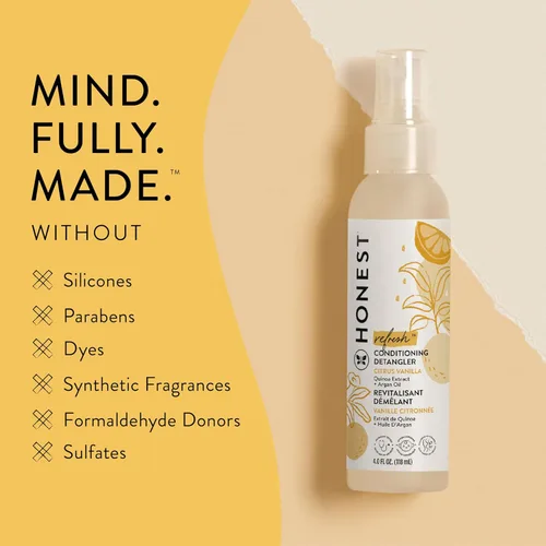 Miniatura 5 de The Honest Company Acondicionador de vainilla cítrica + paquete desenredante acondicionador (10 onzas líquidas, 4 onzas líquidas) Derivado