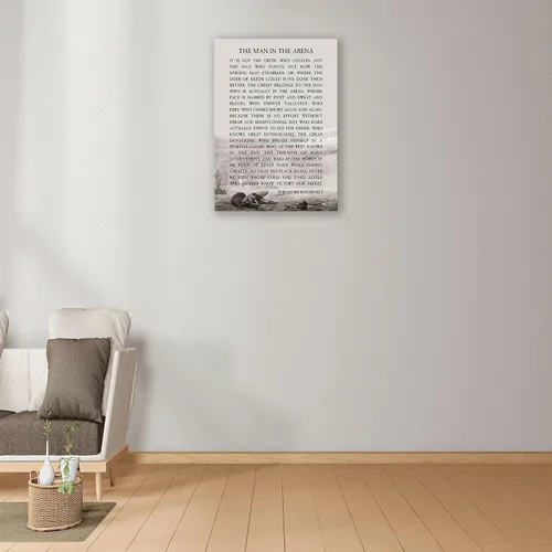 Miniatura 4 de Póster de Theodore Roosevelt de The Man In The Arena, arte de pared motivacional para sala de estar, fotos con cita espiritual, decoración enmarcada