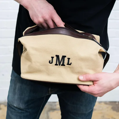 Miniatura 4 de WEDDINGSTAR Neceser de viaje para hombre - Lona marrón claro, Marrón 1 bolsa, No personalizable