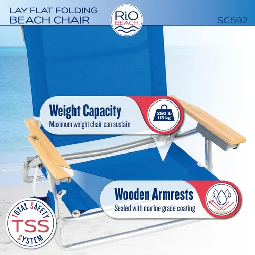 Miniatura 6 de Rio Beach Classic 5-Position Lay-Flat Folding Beach Chair