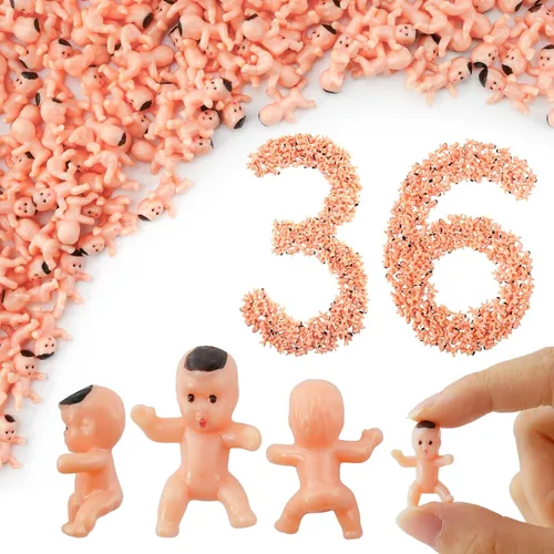 Miniatura 10 de Juego de cubos de hielo para baby shower, 36 piezas, mini plástico para bebé/fiesta King Cake/King Cake Baby/Non-comestible Cake Toppers