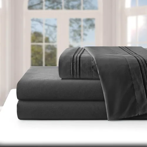 Miniatura 18 de Manyshofu Sábanas de bolsillo extra profundo tamaño King – Sábanas y fundas de almohada de lujo de 1800 hilos – Juego de cama de microfibra