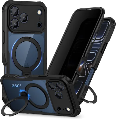 Miniatura 90 de CENHUFO Funda de privacidad para iPhone 11 Pro, funda de cuerpo completo con protector de pantalla de privacidad de vidrio templado 9H integrado