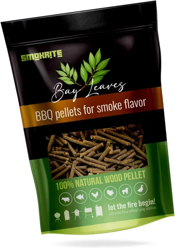 Miniatura 3 de SMOKRITE: Pellets de madera de hojas de laurel para parrillas ahumadoras, pellets de madera dura 100% natural para parrillas al aire libre, ahumar