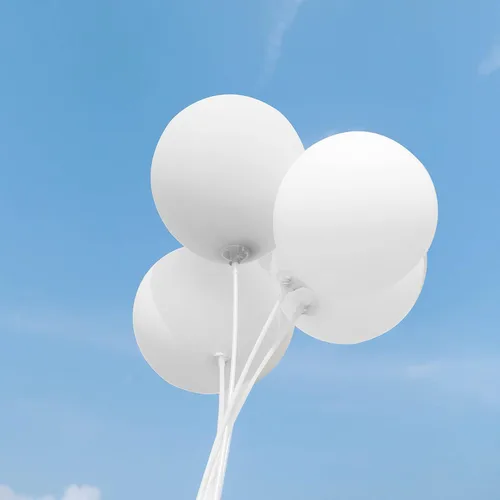 Miniatura 5 de ASIYUHY Paquete de 100 globos blancos de látex de 12 pulgadas con 2 rollos de globos de helio para bodas, fiestas de cumpleaños, baby shower