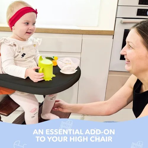 Miniatura 7 de Mesa para silla alta compatible con silla Stokke Tripp Trapp con potente superficie de succión suave, negro brillante, libre de BPA, fácil