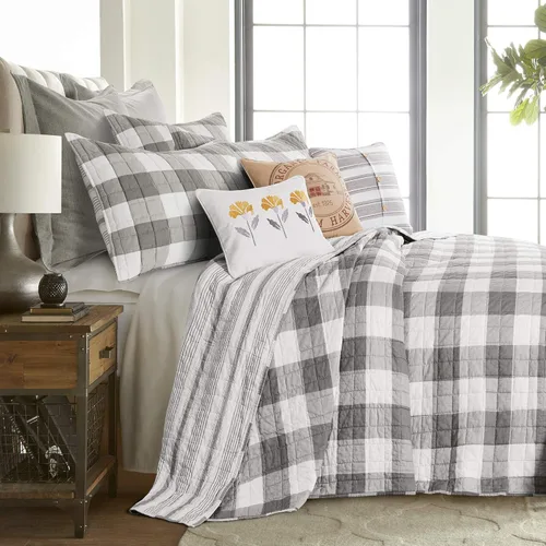 Miniatura 17 de Levtex Home - Juego de edredón Camden tamaño matrimonial (96 x 110 pulgadas) con dos fundas de almohada estándar (26 x 20 pulgadas), patrón a Azul