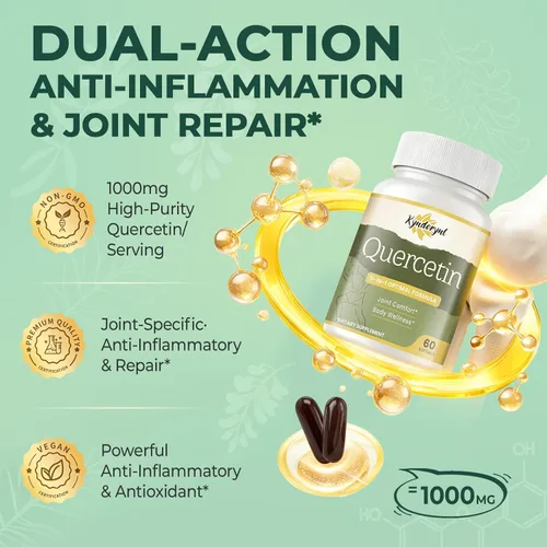 Miniatura 2 de Suplemento de quercetina de 1000 mg cápsulas blandas – Suplemento de salud articular para movilidad, flexibilidad y refuerzo antioxidante