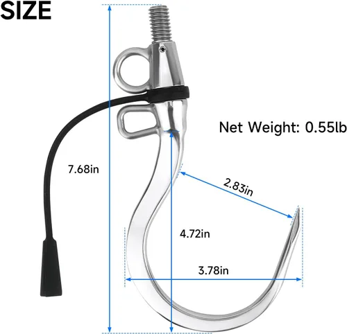 Miniatura 4 de SANLIKE Big Fishing Hook Tuna Hook 1/2 inch Thread 304 Stainless Steel Giant Saltwater Heavy Duty Fish Hook for Saltwater Sardines Swordfish