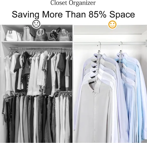 Miniatura 2 de TOPIA HANGER Percha para Ropa que Ahorra Espacio, Perchas de 6 Niveles para Camisas y Abrigos que Ahorran Espacio Sin Protuberancia en los Hombros