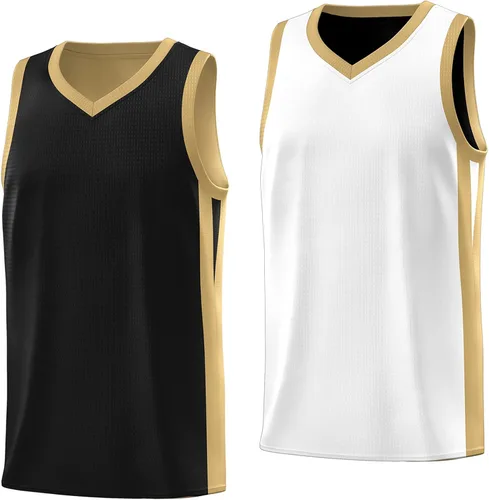 Miniatura 7 de KXK Camiseta de baloncesto reversible en blanco para hombre, uniforme de equipo, atlético, hip hop, camisetas de baloncesto S-4XL