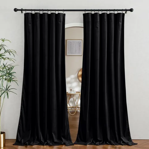 Miniatura 54 de RYB HOME Cortinas de terciopelo verde oliva de 72 pulgadas de largo, cortinas opacas con aislamiento térmico, tratamiento de ventana, decoración