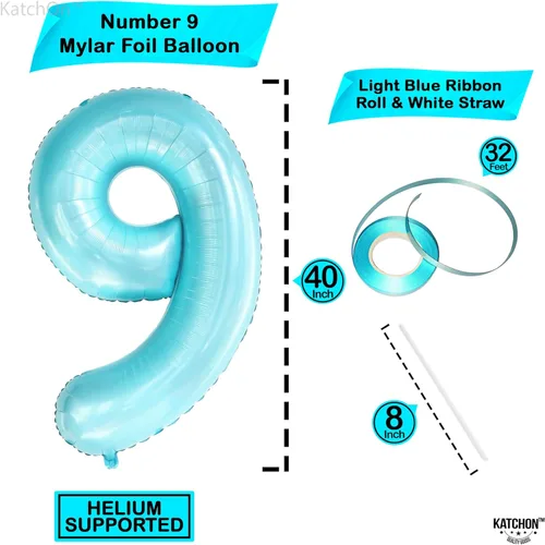 Miniatura 165 de KatchOn, Globo grande azul número 2 de 40 pulgadas Decoraciones de cumpleaños de Baby Shark para niño de 2 años Globo azul número 2 Globo