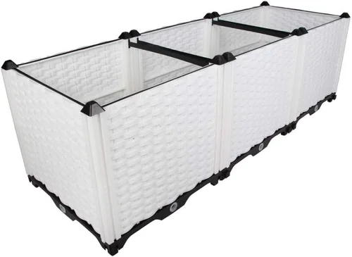Miniatura 33 de BAOYOUNI - Juego de jardinera cuadrado para jardín elevado, maceta de plástico, caja de cultivo para verduras, hierbas, flores y plantas suculentas
