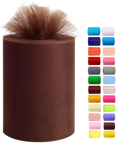 Miniatura 32 de Rollos de tul de 6 pulgadas por 100 yardas (300 pies) de tela de carrete de tul para bricolaje, faldas tutú, bodas, baby shower, manualidades