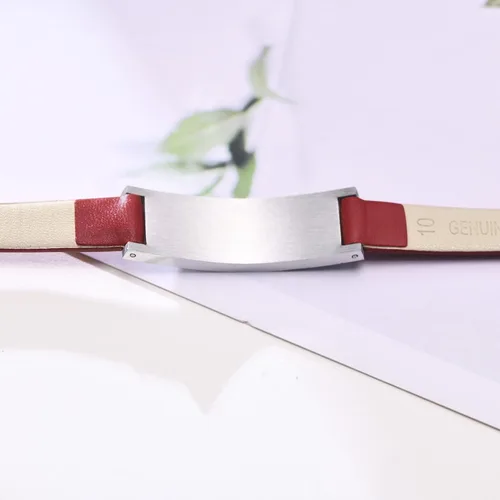 Miniatura 4 de MPRAINBOW Pulsera de alerta médica personalizada para mujer, correa de reloj de cuero genuino, grabado de doble cara, diabetes, epilepsia, joyería