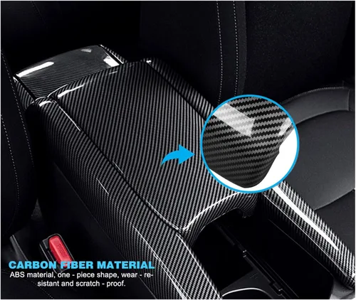 Miniatura 3 de Ruiya Accesorios de fibra de carbono para Honda Civic de 10ª generación, diseño de fibra de carbono, funda para reposabrazos Honda Civic 10ª