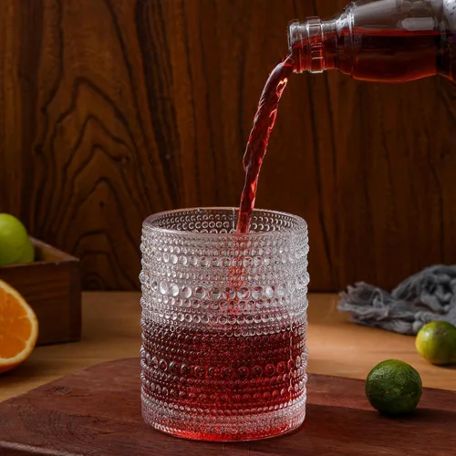Miniatura 4 de HomeVogue Hobnail Juego de Vasos para Beber de 6, 12 onzas, Juego de Cristalería Vintage, Juego de Vasos de Cóctel, Vaso Tumbler de Agua Paquete