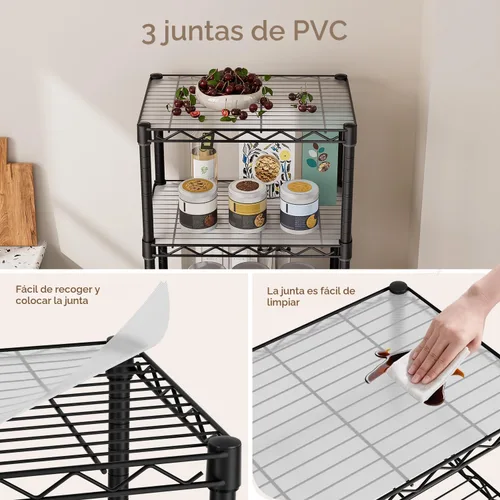 Miniatura 6 de Golpart Estantería pequeña de 5 niveles de alambre de almacenamiento, estante de metal, organizadores ajustables, estantes de almacenamiento