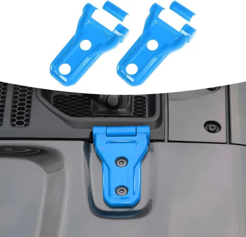 Miniatura 18 de RT-TCZ Kit de decoración exterior para bisagra de capó para Jeep Wrangler JL JLU y Gladiator JT 2018-2023, azul
